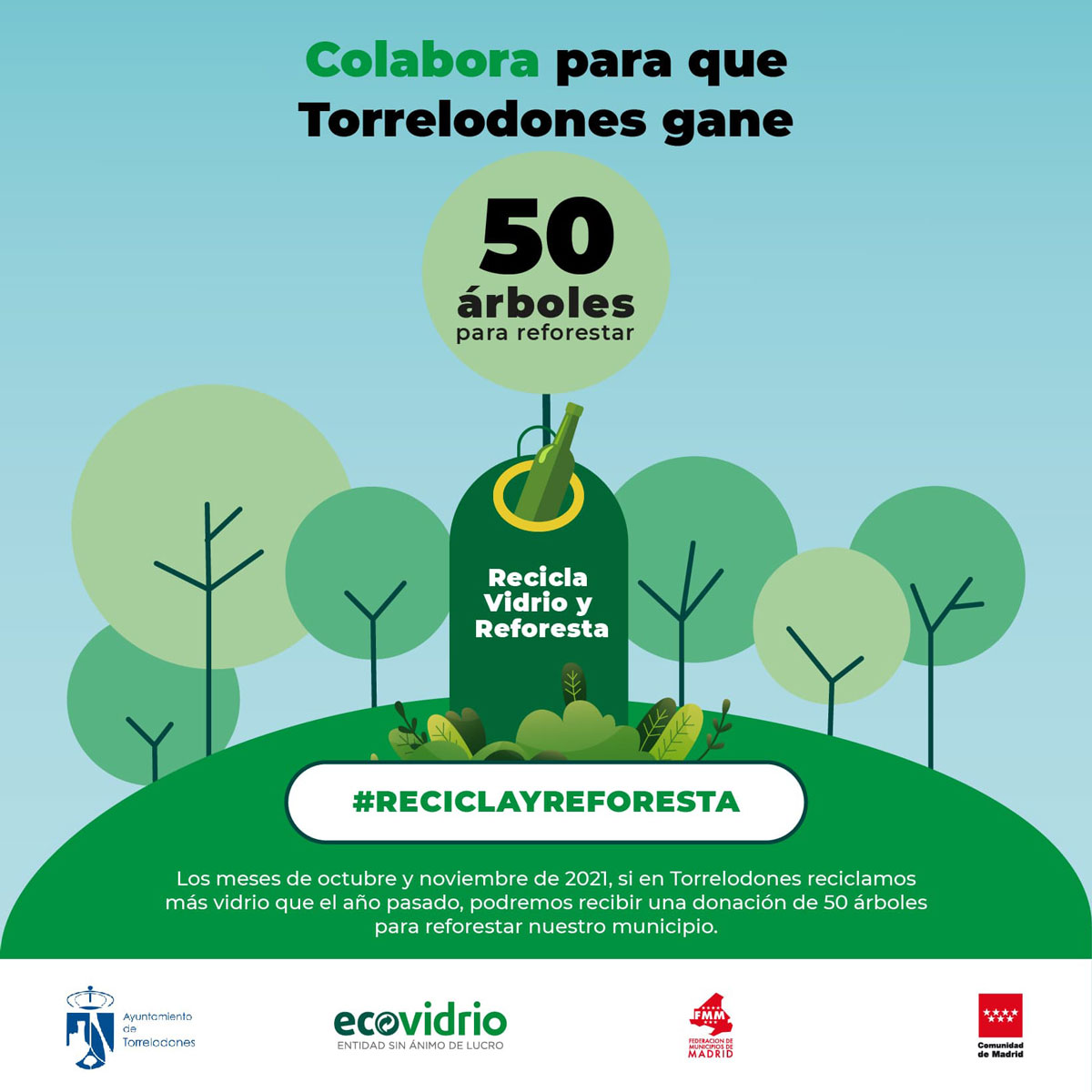 Recicla vidrio y consigue que Torrelodones gane 50 árboles para reforestar