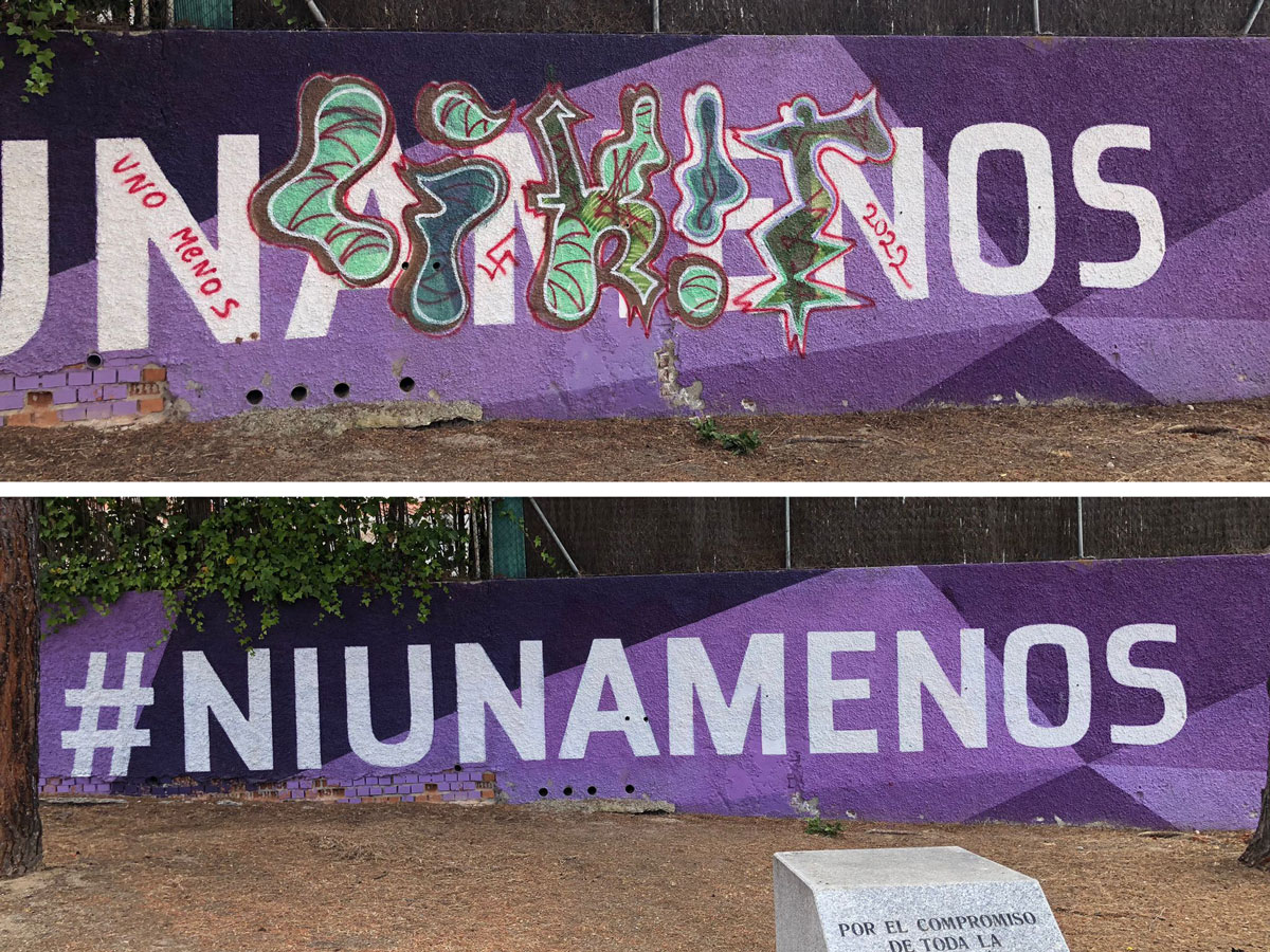 Vandalizado el mural en homenaje a las mujeres maltratadas
