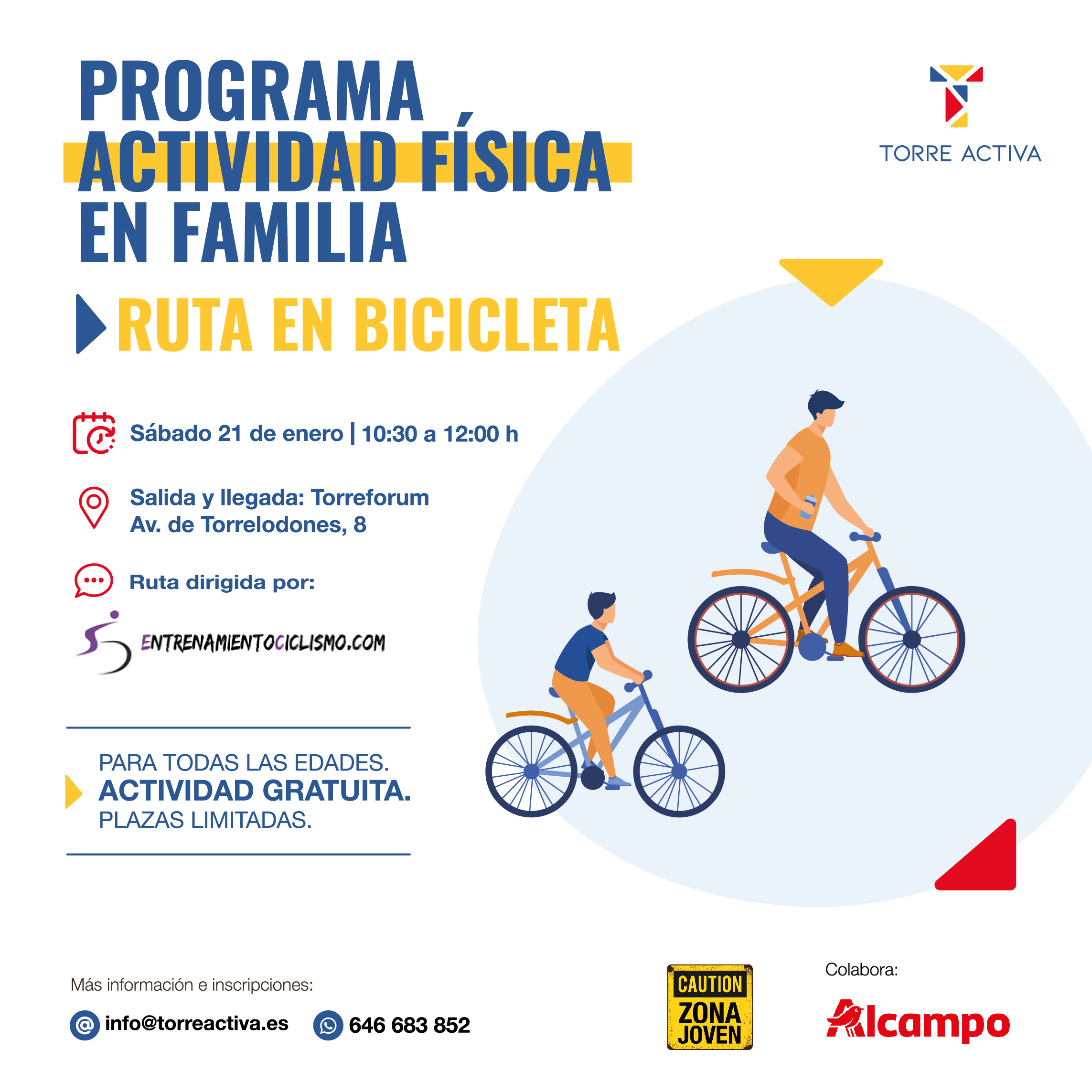  Nueva actividad del Programa Actividad Física en Familia: Ruta en bicicleta