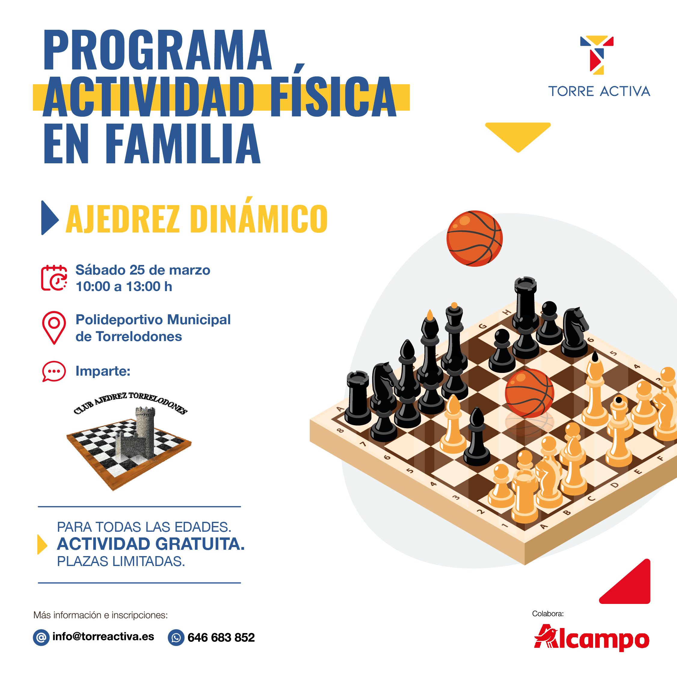 Nueva actividad del Programa Actividad Física en Familia: Ajedrez Dinámico