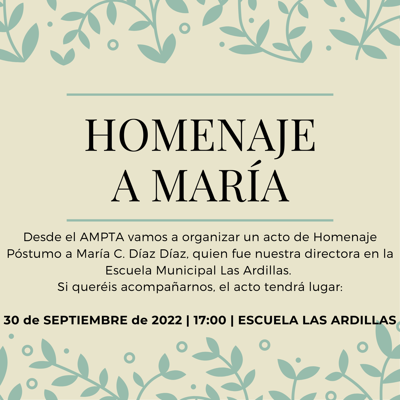 Homenaje póstumo a María C. Díaz
