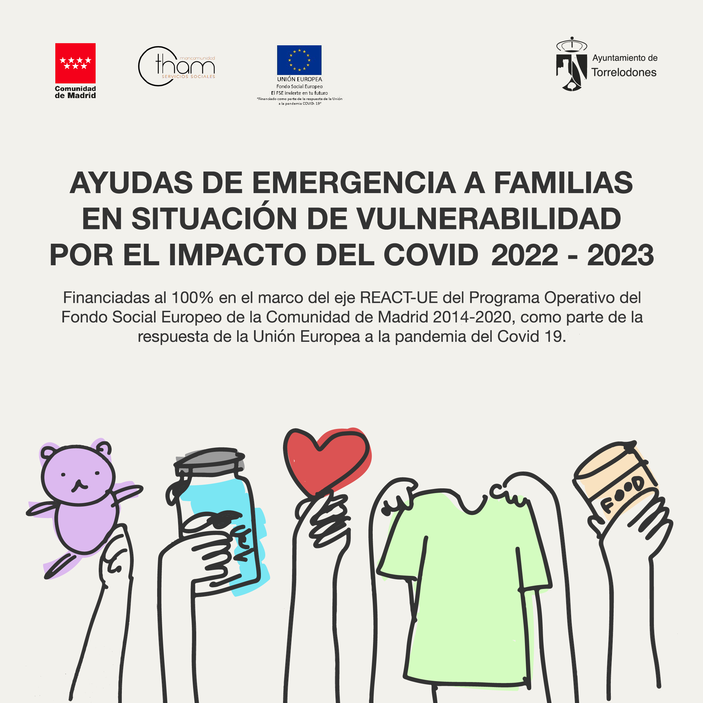 Torrelodones, ayudas de emergencia a familias en situación de vulnerabilidad por el impacto del COVID-2022 - 2023