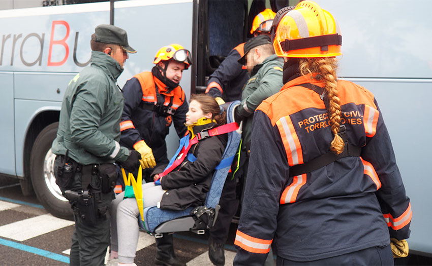 Los Servicios de Emergencia de Torrelodones participan en un simulacro de accidente de tráfico